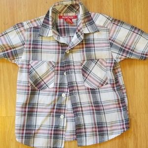 Black and red plaid boys shirt